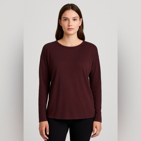 Kit and Ace Burgundy Long Sleeve Crew Neck Top Women’s Size XL (Estimated) - Picture 1 of 7